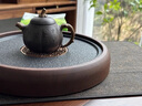 瑜品佳圓形茶盤(pán)家用功夫茶具托盤(pán)儲蓄水式小型干泡茶臺茶海壺承瀝水盤(pán) 胡桃色圓形茶盤(pán) 曬單實(shí)拍圖