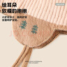 南極人兒童帽子冬季4-8歲針織保暖毛線(xiàn)帽戶(hù)外防風(fēng)防寒護耳男女童帽子 卡其拼駝色 曬單實(shí)拍圖