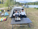 OQB德國野餐桌椅蛋卷桌戶(hù)外輕量折疊桌桌椅便攜式餐桌野外野餐桌折疊 【方桌磨砂黑】53cm+椅子*4(收袋） 曬單實(shí)拍圖