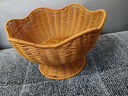 渝鼎福大號果盤(pán)高級感客廳仿藤編織大號果籃筐手工收納籃子創(chuàng  )意零食筐 大號花形果籃【30cm】 曬單實(shí)拍圖