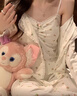JIOESC睡衣女生春夏款棉質(zhì)純欲性感甜美碎花吊帶胸墊三件套可外穿家居服 白色小花三件套【帶胸墊】 L 【100-120】 曬單實(shí)拍圖