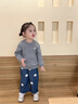 幼歌（YOUGE）嬰幼兒秋季新款復古舒適溫暖毛衣寶寶圓領(lǐng)開(kāi)衫親膚上衣 灰色 90 cm 曬單實(shí)拍圖