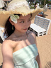 爾山集2025夏季新款法式薄荷綠抹胸連衣裙子女海邊度假風(fēng)收腰露肩長(cháng)裙 抹胸連衣裙薄荷綠 （有防滑條） M 曬單實(shí)拍圖