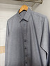 莊吉【純棉色紡磨毛】長(cháng)袖襯衫男暗紋休閑商務(wù)高檔全棉襯衣 灰藍色 39 曬單實(shí)拍圖