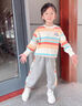 Burwilde國際品牌女童春秋款休閑運動(dòng)套裝寶寶洋氣秋裝衣服兒童條紋長(cháng)袖衛 橘紅色（禮盒裝） 90 cm(參考身高82-901.3-2周歲) 曬單實(shí)拍圖