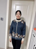 俞兆林媽媽秋裝50-60歲洋氣2025新款時尚短款外套中老年女氣質(zhì)拉鏈毛衣 藏藍色 XL 建議110-120斤 曬單實拍圖