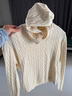 優(yōu)衣庫女裝可機洗紐花針織連帽套頭衫/25秋冬新款478871 01 乳白色 S /155/80 曬單實(shí)拍圖