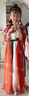 羅蒙兒童漢服中秋季女童唐裝中國(guó)風(fēng)女孩古裝畢業(yè)演出服 敦煌橘 120 曬單實(shí)拍圖