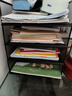 得力(deli)四層豎板金屬文件座 辦公桌文件架置物架 文件托盤(pán) 桌面文件框收納架 PB266黑 曬單實(shí)拍圖