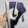 AJNIKERAIR NIKEAIR NIKE莆田純原AJ1高幫鞋籃球鞋倒鉤煙灰黑曜石閃男鞋 AJ1高幫黑紫腳趾 39 曬單實(shí)拍圖