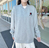 Champion冠軍衛衣24春季新款棒球領(lǐng)衛衣男美式休閑刺繡開(kāi)衫外套女 灰色 S 曬單實(shí)拍圖