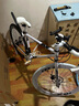 ICOLOUR變速死飛山地自行車(chē)男彎把單車(chē)公路車(chē)賽車(chē)實(shí)心胎雙碟剎成人女中學(xué) 不減震-白黑白24速60刀 曬單實(shí)拍圖