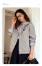 Olrain歐芮兒灰色休閑連帽貓咪刺繡顯瘦衛衣外套女裝秋季 灰色 XL 曬單實(shí)拍圖