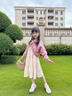 女童連衣裙早秋2025新款兒童碎花裙子針織外套春秋款花朵裙子洋氣 套裝【連衣裙+外套】 150 曬單實拍圖