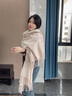 上海故事刺繡純羊毛披肩女加厚長(zhǎng)輩中國(guó)風(fēng)高檔圍巾送媽媽禮盒 富貴花米 曬單實(shí)拍圖