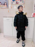 G.DUCKKIDS童裝兒童棉服男童外套冬季2024新款加厚保暖純色大毛領(lǐng)中大童棉襖 黑色 130 （建議身高120cm 8-9歲）cm 曬單實(shí)拍圖
