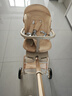 semmook遛娃神器嬰兒推車0-6歲用折疊可坐可躺帶減震雙向高景觀溜娃車 香檳金皮蓬【雙餐盤】 曬單實(shí)拍圖