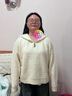 茵曼（INMAN）2025秋冬女裝新款羊毛圈圈紗連帽拉鏈毛衣寬松長(cháng)袖保暖上衣 白色 XL 曬單實(shí)拍圖