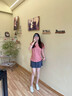 DEATKN德國夏季薄款大碼寬松健身房女速干瑜伽服運動跑步短褲套裝玫粉上衣+灰色冰絲短褲XL ____120-140斤 曬單實拍圖