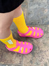 YECO MINI DD2025新款兒童涼鞋女童羅馬鞋洞洞鞋男童透氣沙灘鞋 桃子粉 20碼 曬單實(shí)拍圖