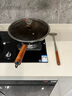 陳枝記鐵鍋家用炒菜鍋平底電磁爐可用氮化防銹無(wú)耳33cm（含蓋+鏟） 曬單實(shí)拍圖