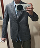 夢(mèng)特嬌（MONTAGUT）春秋男士商務(wù)西服休閑含桑蠶絲單西裝外套舒適 中灰 50  曬單實(shí)拍圖