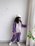 G.DUCKKIDS女童春秋裝套裝2024新款中大童女孩童裝兒童衛衣運動(dòng)服秋冬兩件套 字母R連帽套裝-紫色 140cm 曬單實(shí)拍圖