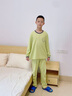 貓人兒童睡衣男童純棉青少年秋季新款家居服套裝60支精梳棉  芽綠 160 曬單實(shí)拍圖