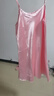 睡裙女夏季仿真絲綢吊帶高級感睡衣性感冰蠶絲薄款女士大碼家居服 粉色001 L 【95-110斤】不帶胸墊 曬單實(shí)拍圖