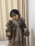 蒙口比鄰仿麂皮絨手套女冬季新款加絨防寒保暖防寒觸屏騎行開(kāi)車(chē)防風(fēng)手套 深咖【可觸屏-親膚內里】禮盒裝 均碼 曬單實(shí)拍圖