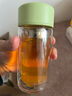 富光玻璃杯女雙層隔熱迷你小號容量透明花茶水杯子 粉色210ml 曬單實(shí)拍圖