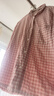 無(wú)印良品（MUJI）[自營(yíng)限定款]女士無(wú)側縫 雙層紗織睡衣  軟棉棉內衣 淺粉色格紋 L 曬單實(shí)拍圖