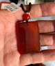 石傳百世紅瑪瑙吊墜男女士平安無(wú)事牌項鏈生日禮物七夕情人節禮物送男女友 光面無(wú)事牌 曬單實(shí)拍圖