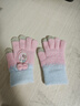 迪士尼兒童手套冬針織保暖全指女童冰雪公主女孩寶寶五指 SP70244粉色  曬單實(shí)拍圖