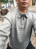 夢(mèng)特嬌羊絨加厚長(cháng)袖polo衫男中年羊毛針織翻領(lǐng)t恤打底衫 中灰 XL 175【建議140-155斤】 曬單實(shí)拍圖