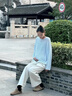 ARTFULMOM英國孕婦褲秋外穿2025新款不勒肚子彎刀牛仔褲秋冬裝打底闊腿長(cháng)褲 杏色 L 曬單實(shí)拍圖