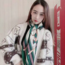 桑咻大方巾絲巾女2025新款百搭秋冬薄款高級感圍巾搭配襯衫空調房披肩殿廷馬革-綠色90*90cm 曬單實(shí)拍圖