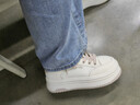 他她棉花糖厚底板鞋女鞋輕便透氣增高小白鞋女DWBX7CM4 米白/粉 36 曬單實(shí)拍圖