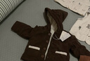 babylove嬰幼兒秋冬外套夾棉保暖寶寶燈芯絨連帽上衣小童外出防寒服 琥珀棕 80 曬單實(shí)拍圖