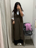 無印良品（MUJI）女式易干平紋五分袖罩衫短袖t恤上衣打底衫女款內(nèi)搭女裝 BC2NQC5A 藏青色條紋 M (160/84A) 曬單實拍圖