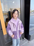 G.DUCKKIDS童裝兒童沖鋒衣三合一女童夾棉外套秋冬季中大童防風(fēng)保暖加厚風(fēng)衣 粉色7122（三合一款） 160 建議150-160cm12-13歲 曬單實(shí)拍圖