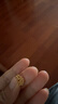 賽菲爾生日禮物黃金耳環(huán)女足金雙排仿鉆耳圈耳飾禮物 一對(duì) 約1.65克 曬單實(shí)拍圖
