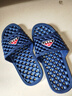 索凱特鞋底有洞的浴室帶孔拖鞋男洗澡按摩防滑家居漏水軟底透氣鏤空沖涼 深藍 男款2028圓粒 40-41 (適合39-40腳) 曬單實(shí)拍圖