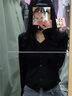 妙奕嘉黑色長(cháng)袖t恤女打底衫v領(lǐng)上衣女裝秋季內搭可外穿修身正肩2025新款 黑色蕾絲花邊v領(lǐng)顯瘦上衣 均碼 【建議85-110斤】 曬單實(shí)拍圖