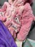 【三層夾棉加厚】女童睡衣冬季加厚款珊瑚絨三層夾棉款寶寶冬睡衣 LM三層加厚兔子粉色 110 建議身高110-120cm 曬單實(shí)拍圖
