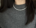 中國黃金淡水珍珠項鏈小米珠項鏈女實用生日禮物女送女友媽媽老婆紀念日 【京速達】小米珠珍珠項鏈 曬單實拍圖