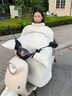 梓晨電動(dòng)車(chē)擋風(fēng)被冬季加絨加厚2025新保暖電瓶車(chē)擋風(fēng)被摩托車(chē)防水加大 米白色-【1500g厚絨棉】 曬單實(shí)拍圖