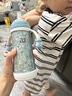 a2兒童保溫杯純鈦ta1保溫奶瓶嬰兒4個月以上超輕全鈦吸管寶寶學(xué)飲杯 藍(lán)色水嘴（贈杯帶+硅膠墊） 300ml 12月+ 曬單實拍圖