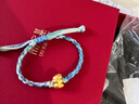 潮宏基 萌吉蛇蛇年黃金手鏈女足金轉(zhuǎn)運(yùn)珠硬金紅繩本命年生日禮物U C 吉祥紅，繩長約15-16cm 曬單實(shí)拍圖