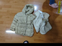 巴拉巴拉（BALABALA）童裝兒童羽絨服兩件套男童女童寶寶冬裝連帽外套 綠白色調00341 130 充絨量46g 曬單實(shí)拍圖